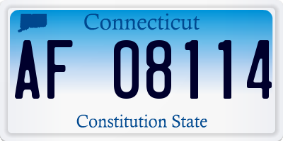 CT license plate AF08114