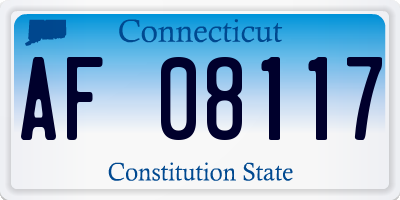 CT license plate AF08117