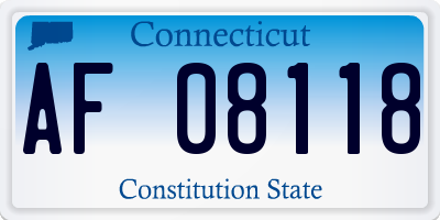 CT license plate AF08118
