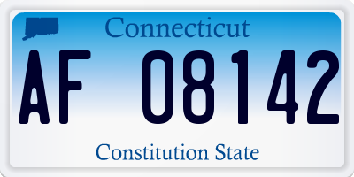 CT license plate AF08142