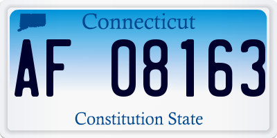 CT license plate AF08163