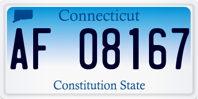 CT license plate AF08167