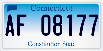 CT license plate AF08177