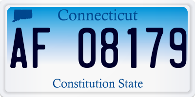 CT license plate AF08179