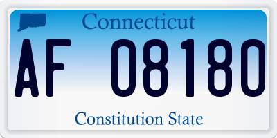 CT license plate AF08180