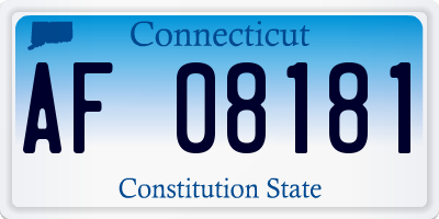 CT license plate AF08181