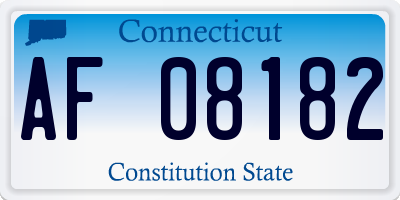 CT license plate AF08182