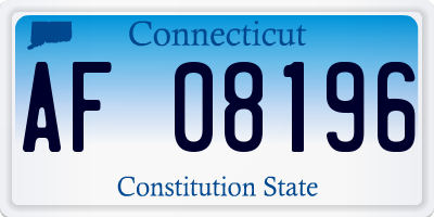 CT license plate AF08196
