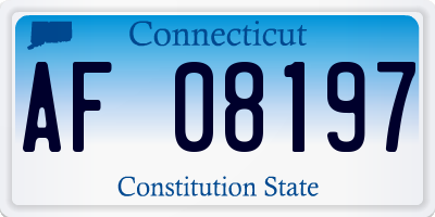 CT license plate AF08197