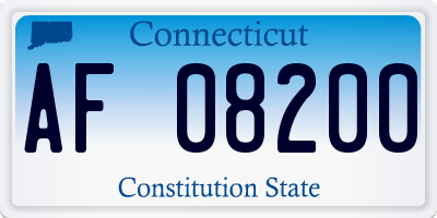 CT license plate AF08200