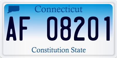 CT license plate AF08201