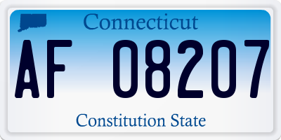 CT license plate AF08207