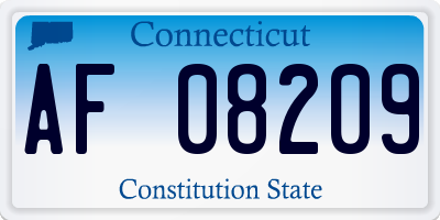 CT license plate AF08209