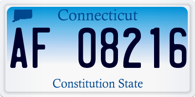 CT license plate AF08216