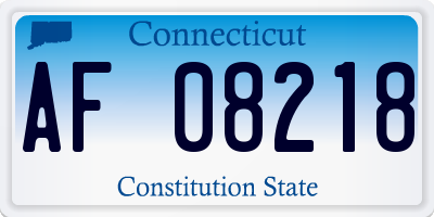 CT license plate AF08218