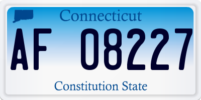 CT license plate AF08227