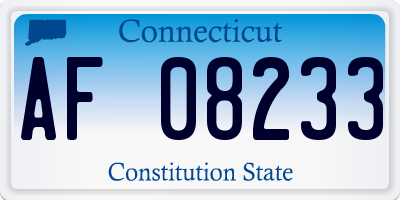 CT license plate AF08233