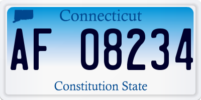 CT license plate AF08234