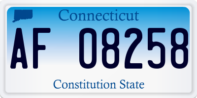 CT license plate AF08258