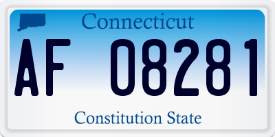 CT license plate AF08281