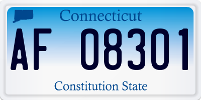 CT license plate AF08301