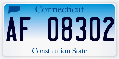 CT license plate AF08302
