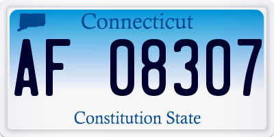 CT license plate AF08307