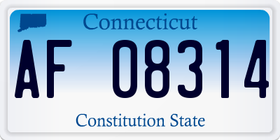 CT license plate AF08314