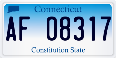 CT license plate AF08317