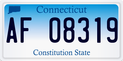 CT license plate AF08319