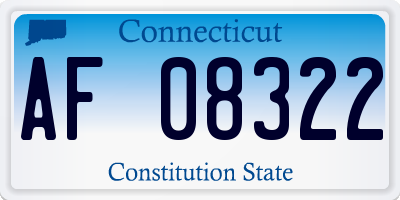 CT license plate AF08322