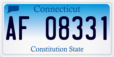 CT license plate AF08331