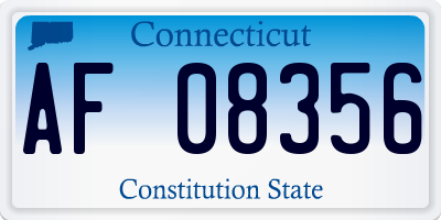 CT license plate AF08356