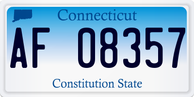 CT license plate AF08357