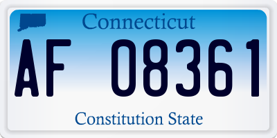 CT license plate AF08361
