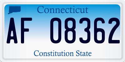 CT license plate AF08362