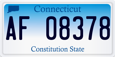 CT license plate AF08378