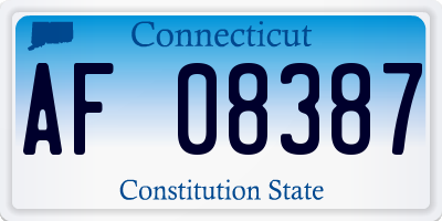 CT license plate AF08387