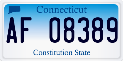 CT license plate AF08389