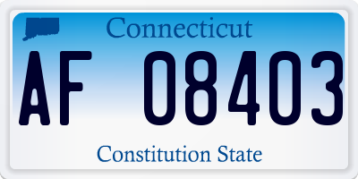 CT license plate AF08403