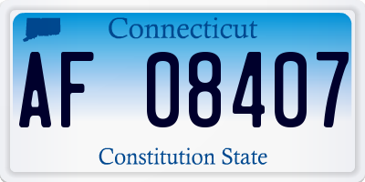 CT license plate AF08407
