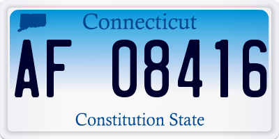 CT license plate AF08416