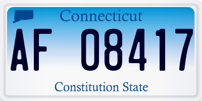 CT license plate AF08417