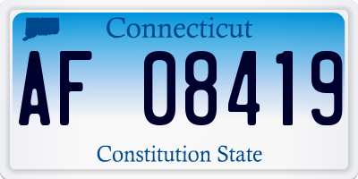 CT license plate AF08419