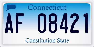 CT license plate AF08421