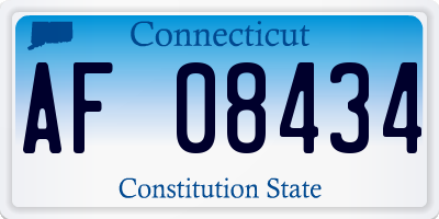 CT license plate AF08434