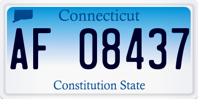 CT license plate AF08437