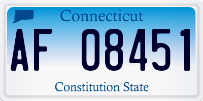 CT license plate AF08451