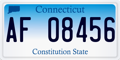 CT license plate AF08456