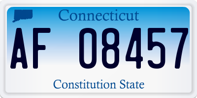 CT license plate AF08457